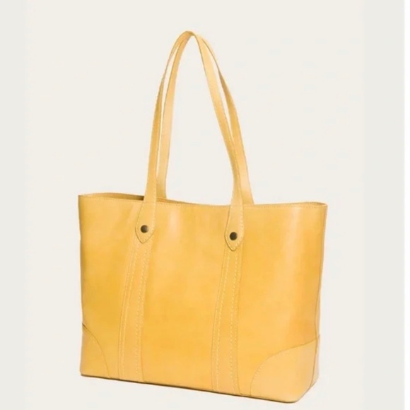 Frye Leather Melissa Tote Bag Yellow (original. $358) - Picture 1 of 10